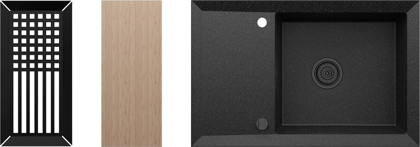 Кухонная мойка Kernau KGS Y 6078 1B1D Black Metallic