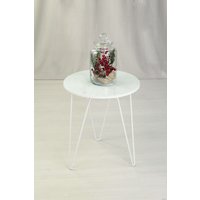 Журнальный столик Sheffilton SHT-CT27 (белый муар/белый мрамор)