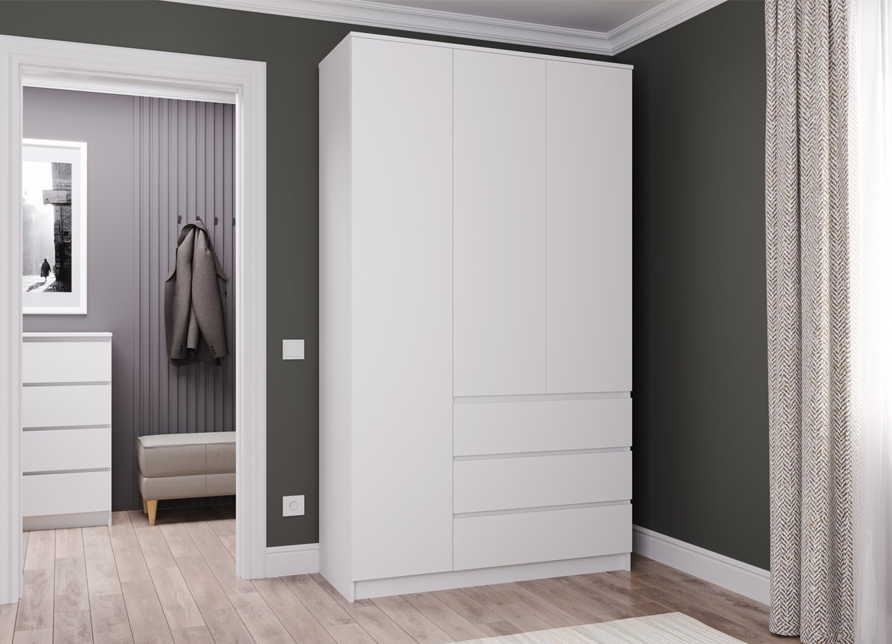 

Шкаф распашной ДСВ Мори МШ 1200.1 (белый)