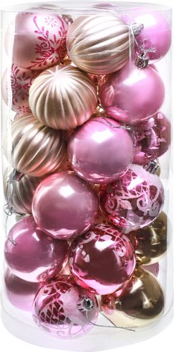 Елочная игрушка Miland Праздник в нежных оттенках НУ-4209 (30шт, 6см)