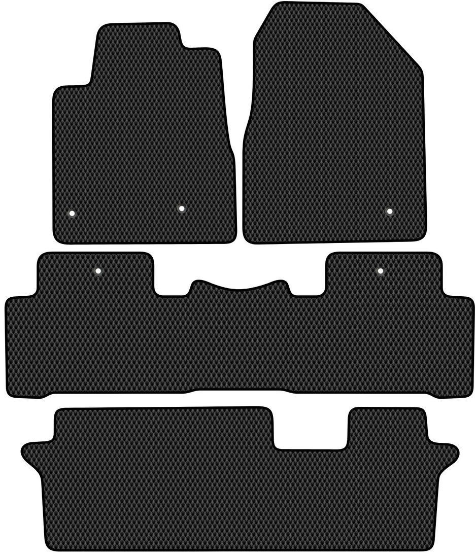 Комплект ковриков для авто Alicosta Honda Pilot (suv / YF4) +3 ряд 2008 - 2015 (черный, ромб)