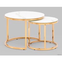 Журнальный столик Stool Group Селена (стекло белый мрамор/золото)