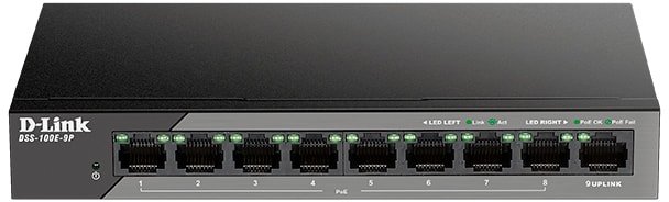 

Неуправляемый коммутатор D-Link DSS-100E-9P/B1A