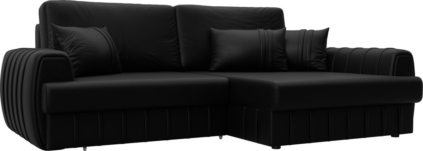 

Угловой диван Лига диванов Лига-057 НПБ правый 130034 (экокожа Grifon 18 черный)