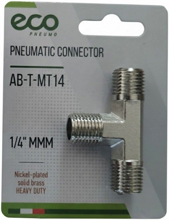 

Фитинг ECO Соединитель пневматический 1/4" AB-T-MT14