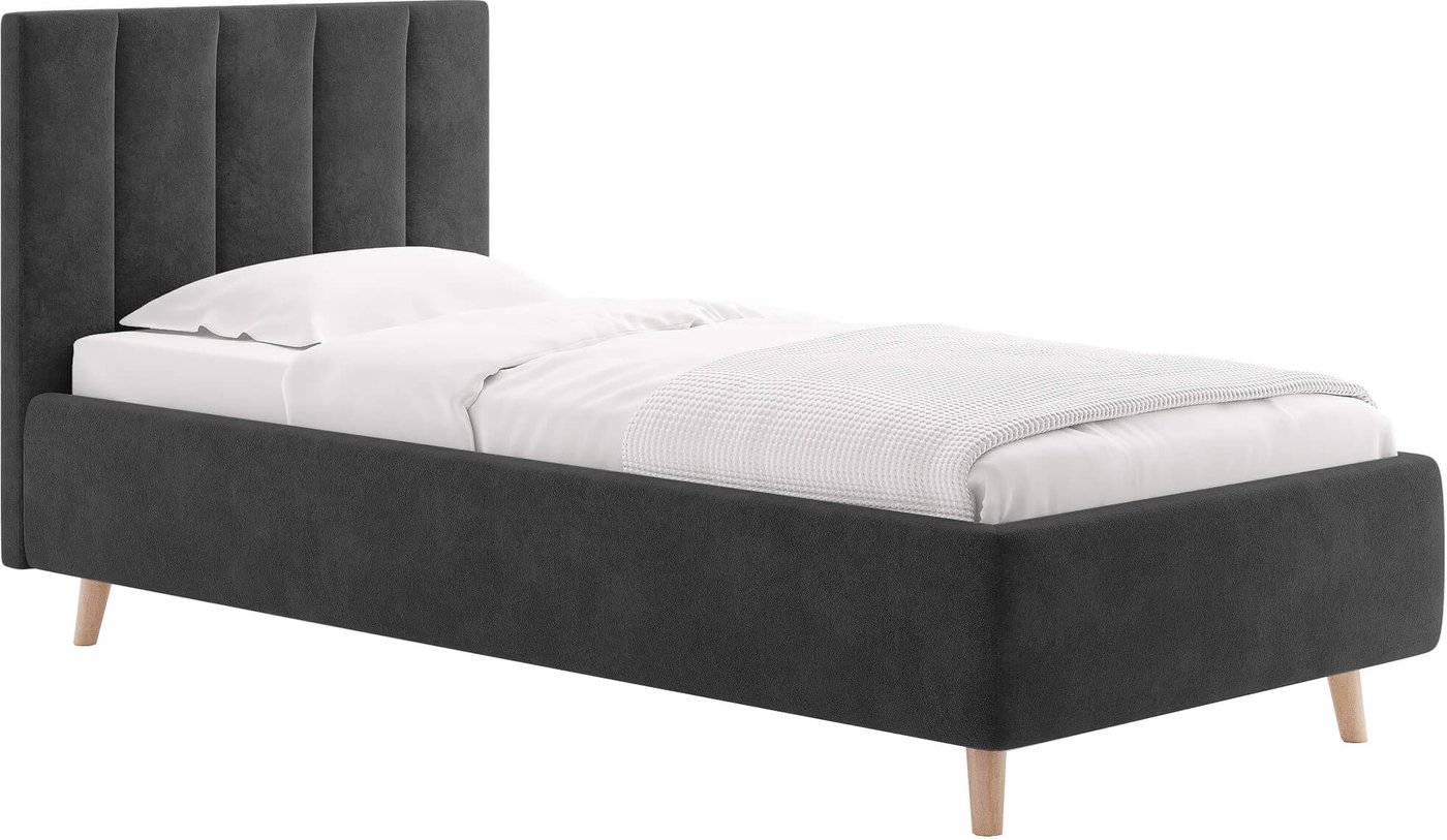 Кровать Сонум Alma 90x200 (микровелюр серый)