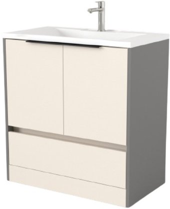 Дабер Тумба под умывальник 017 Andrea Elen 80 Т17.8А.0.19Ч (бежевый/серый/ручка черная)