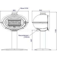 Свободностоящая печь-камин Invicta Brio Sur Pied 6481-14