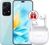 200 Lite 8GB/256GB международная версия (мерцающий голубой) и наушники HONOR Earbuds X6 (белый) по акции