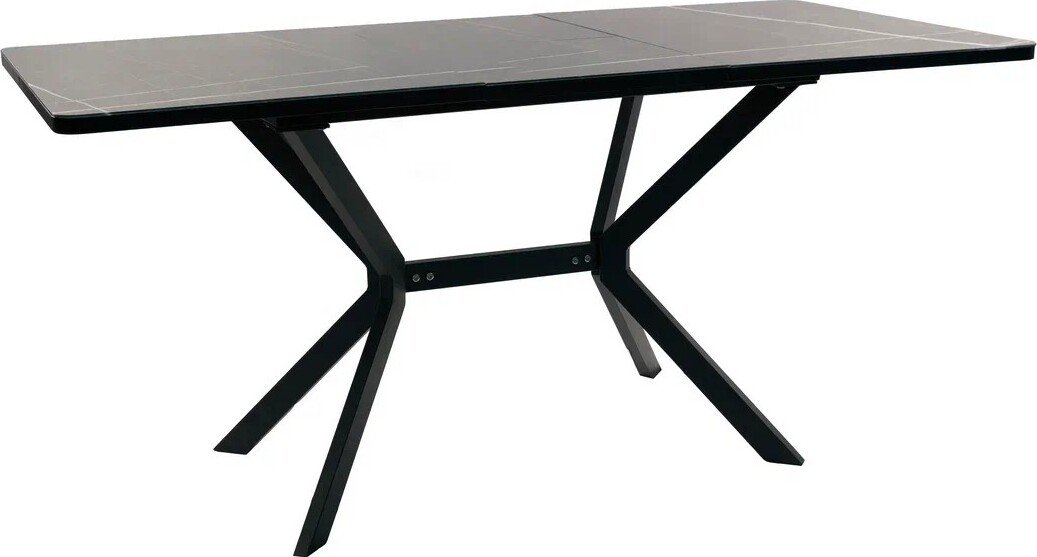 

Кухонный стол ВВР Миллер (мрамор черный 3/черный №7, стекло 120-160/80)
