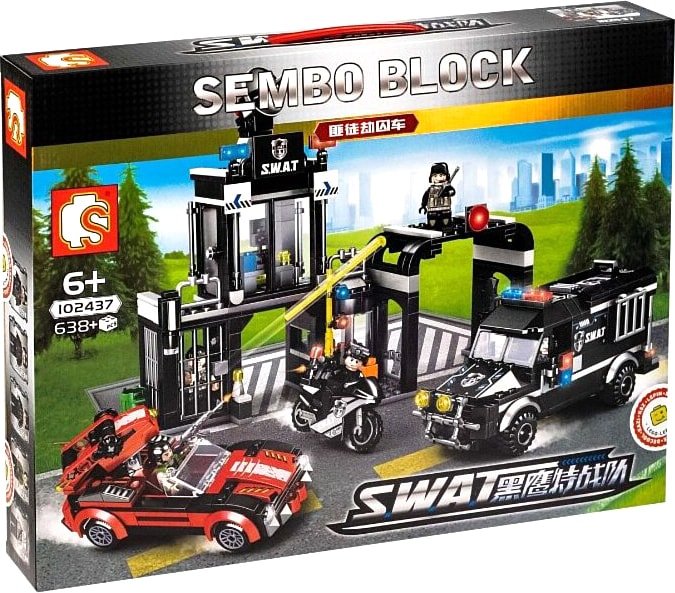

Конструктор Sembo Block Black Hawk Special Forces 102437 Bandit Robbing Prison Car
