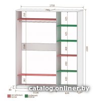 Шкаф-купе Кортекс-мебель Лагуна ШК07-01 (белый/береза)