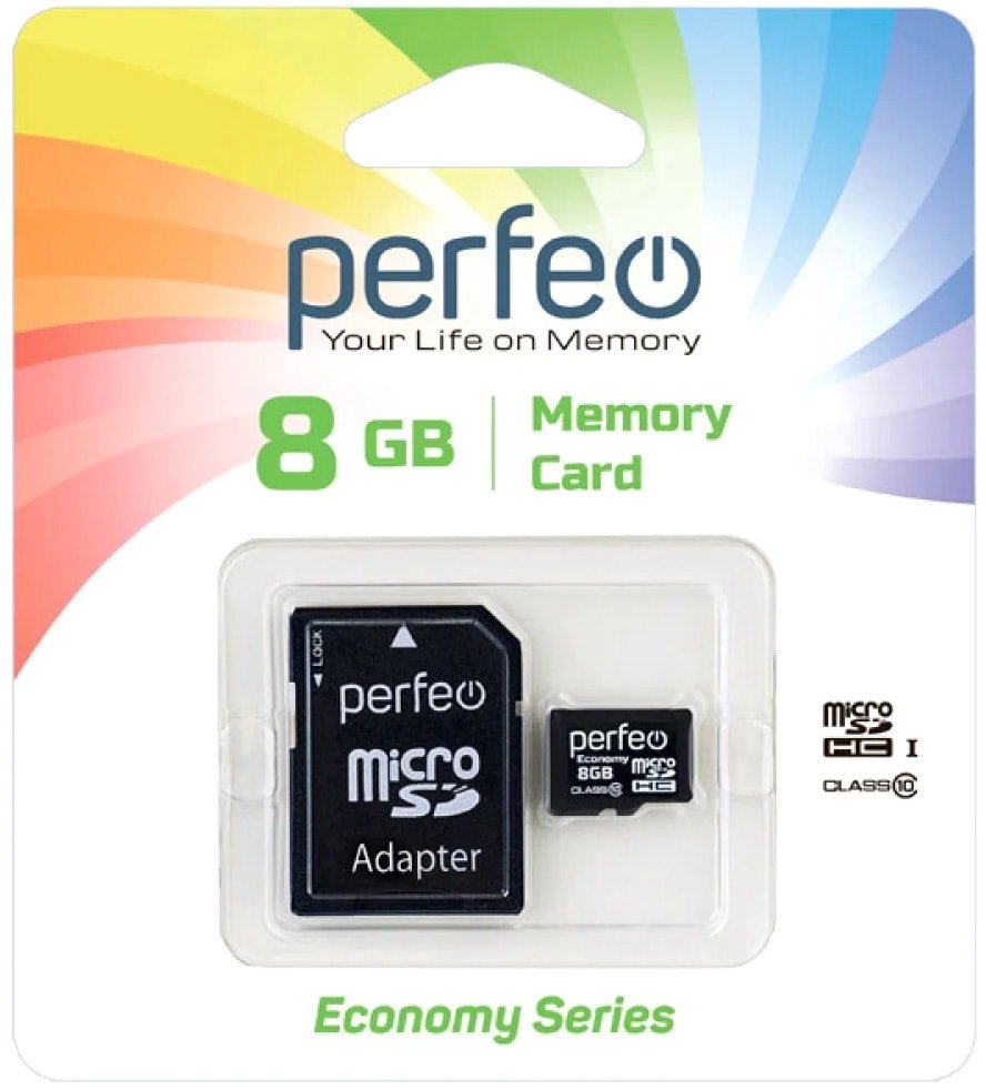 

Карта памяти Perfeo microSDHC PF8GMCSH10AES 8GB (с адаптером)