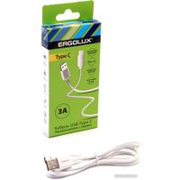 Кабель Ergolux ELX-CDC02-C01 USB Type-A - USB Type-C (1.2 м, белый)