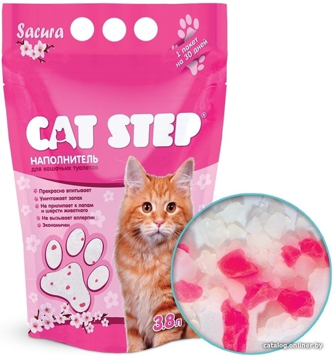 Наполнитель для туалета Cat Step Crystal Sacura 3.8 л