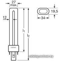 Люминесцентная лампа Osram Dulux S G23 11 Вт 4000 К