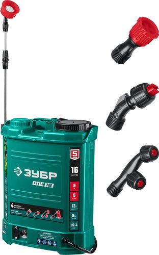 Аккумуляторный опрыскиватель Зубр ОПС-16 (с 1-им АКБ)