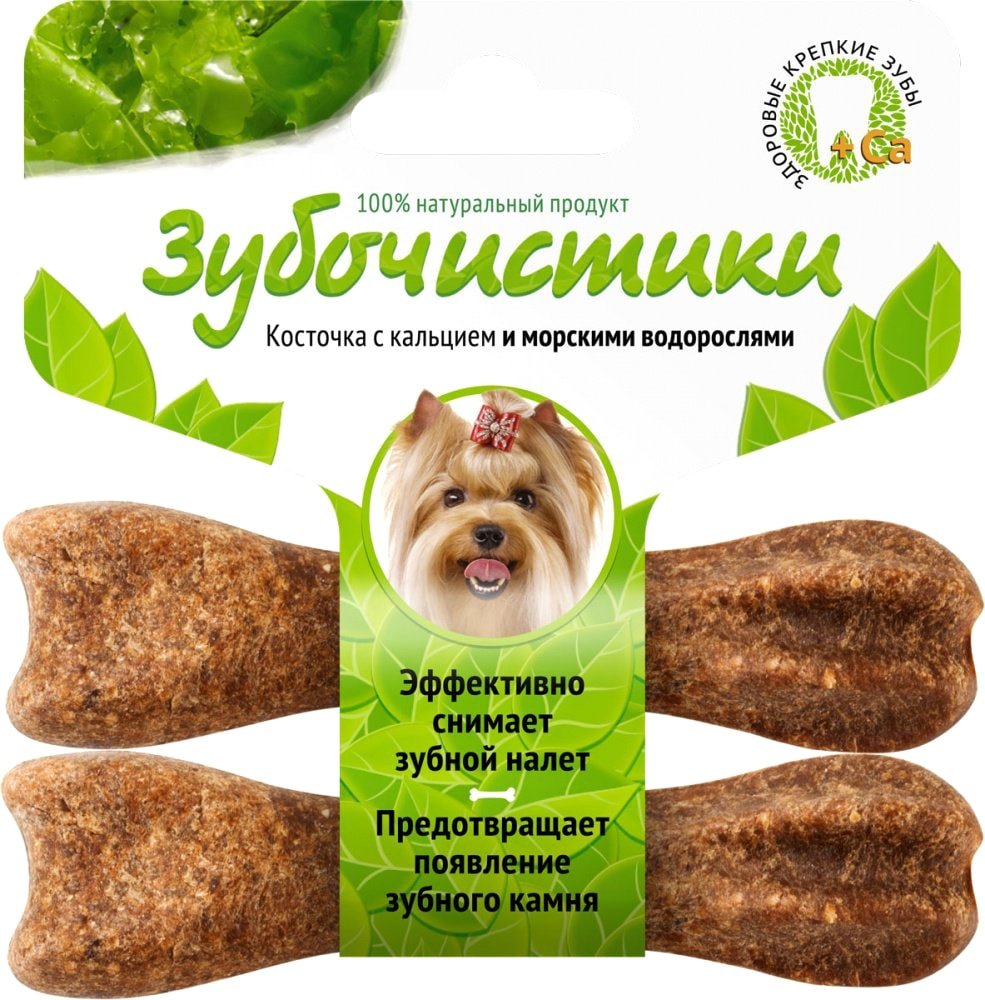 

Лакомство для собак Зубочистики косточка с кальцием и морскими водорослями 2 шт/18 г