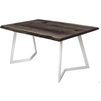 Кухонный стол Buro7 Уиллис 180 (с обзолом и сучками, дуб мореный/белый)