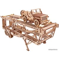 3Д-пазл Wood Trick Прицеп-автовоз с военным кабриоджипом 1234-18