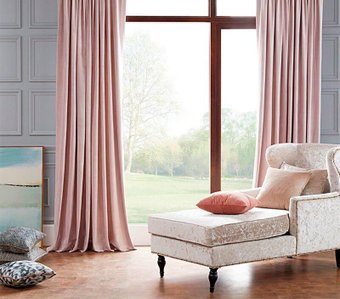 Комплект штор ИП Романович Е.Ю. Бархат на ленте 2x2.6 м (пудра, 2 шт)