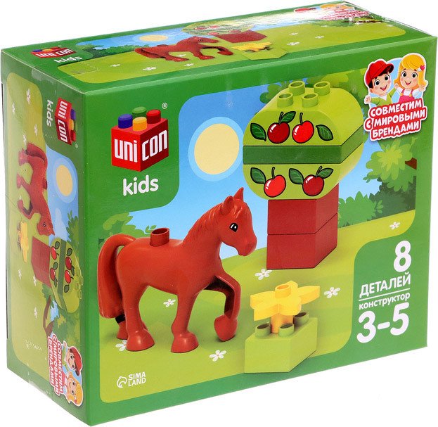 

Конструктор Unicon Kids 9826963 Лошадка в саду