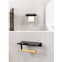 Держатель для туалетной бумаги FORA Axe FOR-AXE015BB (черный/бамбук)