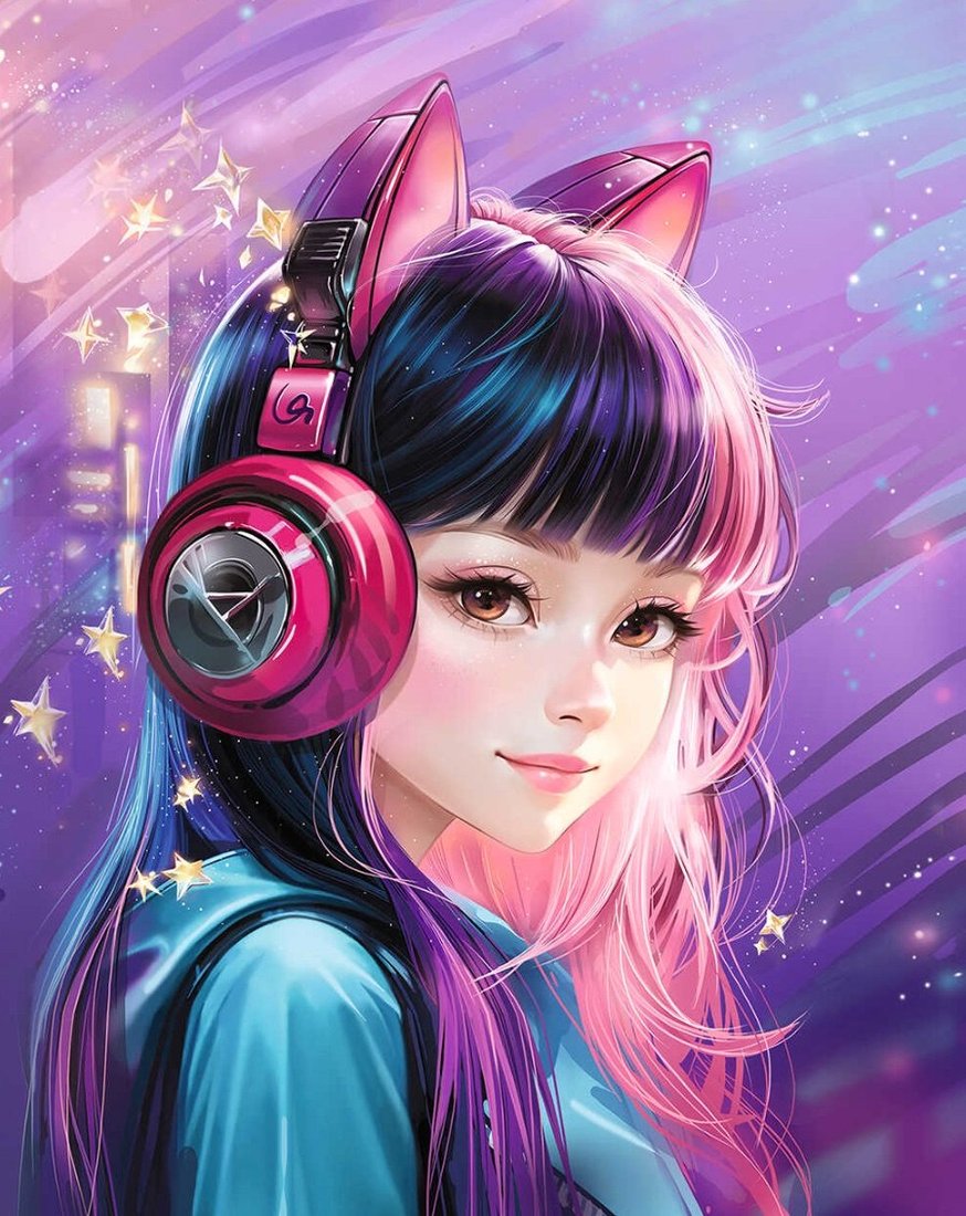 

Алмазная мозаика Феникс+ Девочка в наушниках 70790