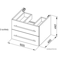 Aquaform Тумба под умывальник Amsterdam 60 (темное дерево) [0401-201611]