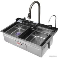 Кухонная мойка ARFEKA Sensor Pro Eco AR 750*450 Black PVD Nano