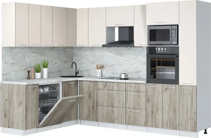 

Готовая кухня Интерлиния Мила Лайт 1.896х2.88 (персидский жемчуг/дуб серый/серый каспий)