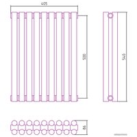 Стальной трубчатый радиатор Сунержа Эстет-11 500х405 9 секций (состаренная бронза)