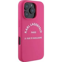 Чехол для телефона Lagerfeld Liquid silicone RSG logo для iPhone 16 Pro Max KLHCP16XSLSGRF