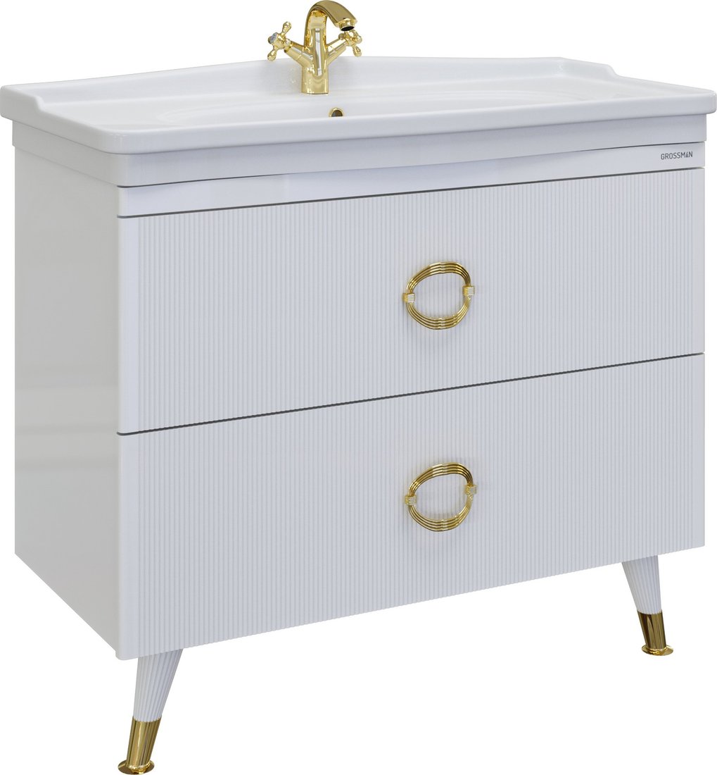 

Grossman Тумба под умывальник Атрио 105 1010501 (белый глянец)