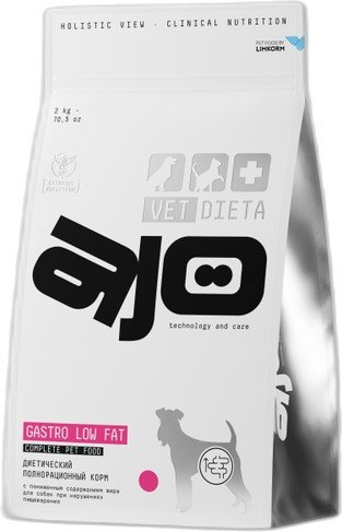 

Сухой корм для собак AJO Vet Dieta Gastro Low Fat с пониженным содержанием жира при нарушениях пищеварения 0.8 кг