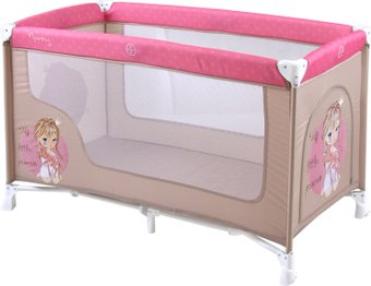 Манеж-кровать Lorelli Baby Nanny 1 Layer 2017 Beige&Rose Princess