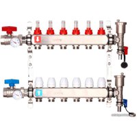 Запорная арматура Gappo Коллектор регулируемый с расходомерами G422.6 6-вых. x1"x3/4" в Орше