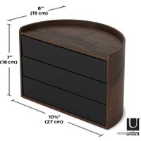 Шкатулка для украшений Umbra Moona 1014748-048 (черный/орех)