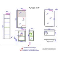  Aqwella Тумба с умывальником Urban URB0145W+4640021065907 в Бресте