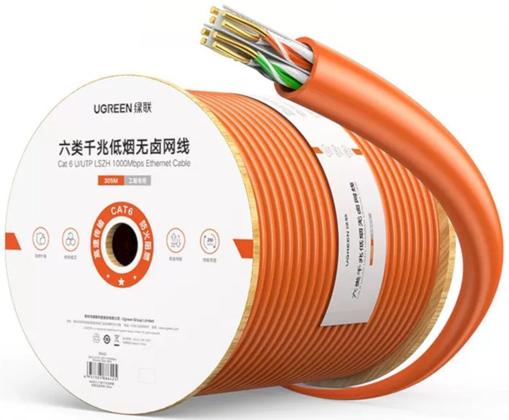 

Кабель Ugreen NW201 80642 (305 м, оранжевый)