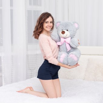 Большая игрушка Truebear Мишка Oskar 85 см (серо-голубой)