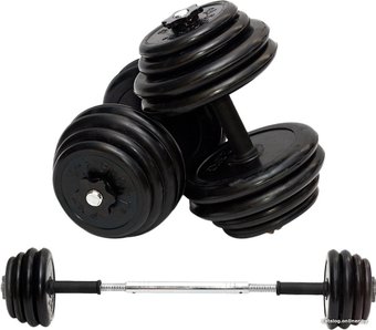 Набор гантелей с соединительным грифом  Titan Sport обрезиненные 2x15 кг