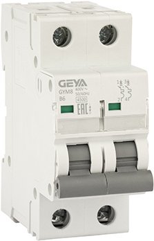 

Выключатель автоматический GEYA GYM8 2P 6А B 4.5кА GYM82P6B
