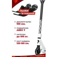 Самокат на лыжах Plank Triton P20-TRI100W+SKI (белый)