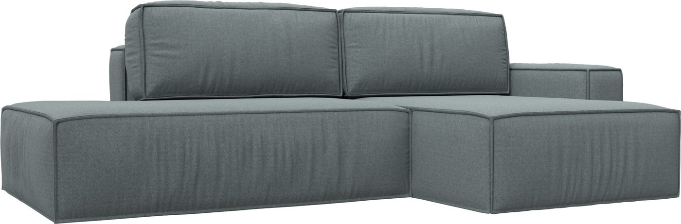 

Угловой диван Лига диванов Прага модерн правый 124851 (рогожка амур серый)