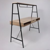 Стол AksHome Vector (светлый дуб/черный металл)