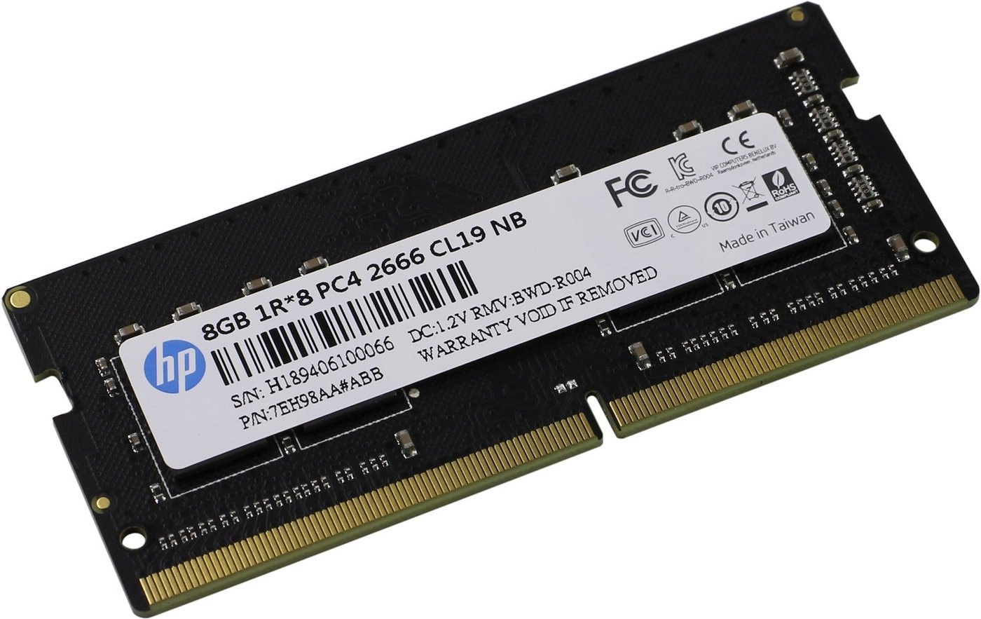 

Оперативная память HP 8GB DDR4 SODIMM PC4-21300 7EH98AA