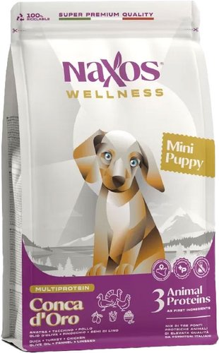 Сухой корм для собак Adragna Naxos Mini Puppy утка, курица, индейка 500 г