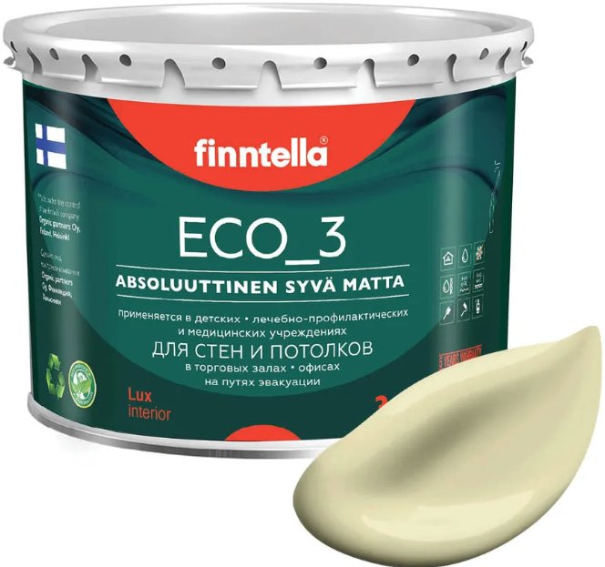 

Краска Finntella Eco 3 Wash and Clean Cocktail F-08-1-3-LG134 2.7 л (жем.-белый)