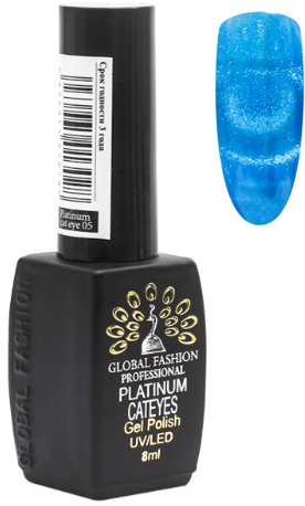 Декоративная и уходовая косметика для ногтей Global Fashion Platinum Кошачий глаз 16 (8мл)